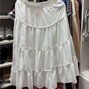 LOFT white Tiered Skirt